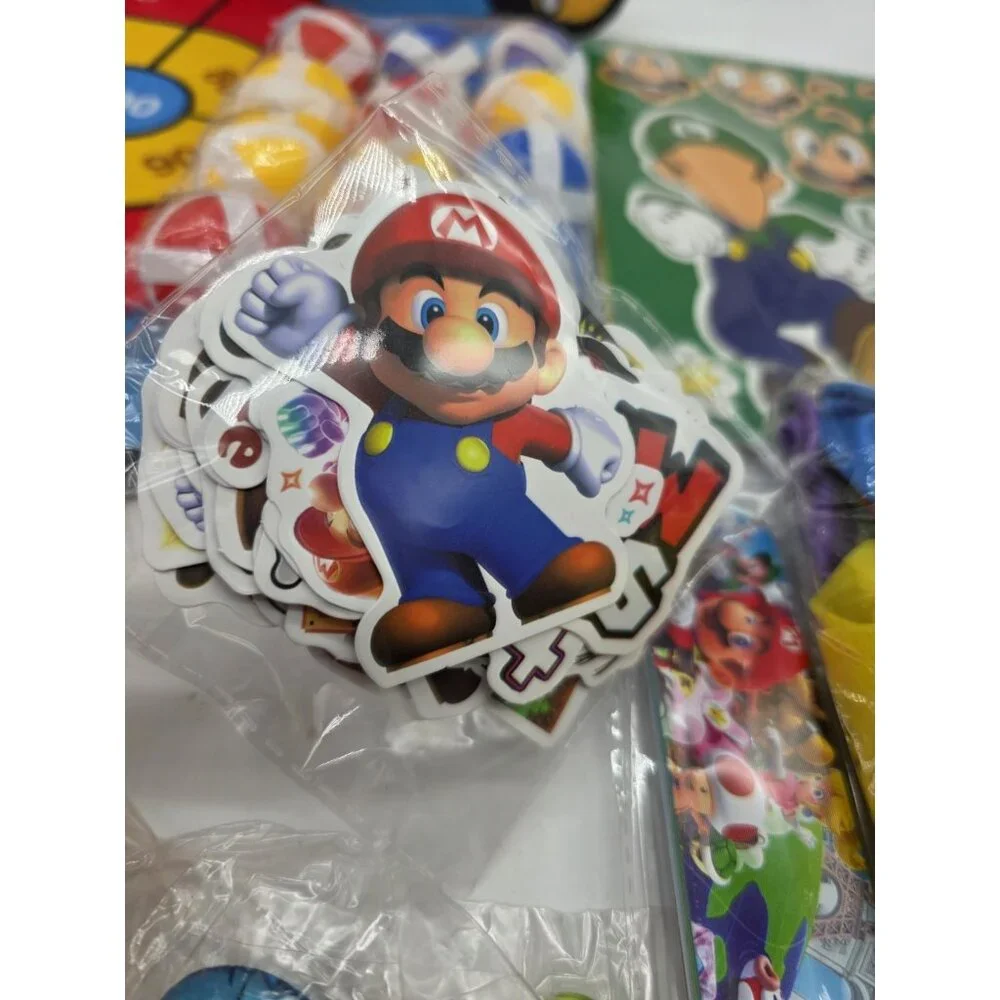 Super Mario Party Bag Video Game Birthday Pack Gift Favors Balloons Mustache Lot